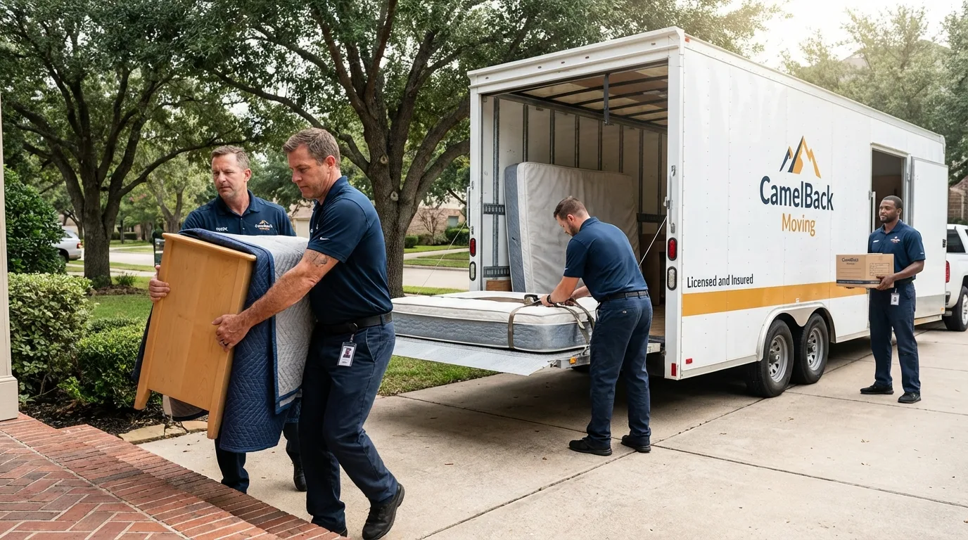 Crew loading residential truck for cross-state move from Osceola Mills, PA