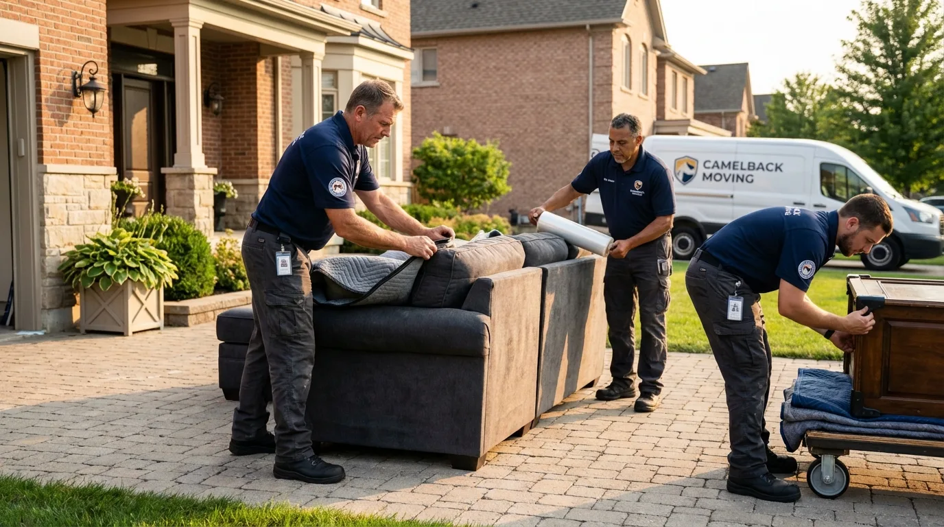 Large estate moving crew wrapping furniture in Osceola Mills, PA