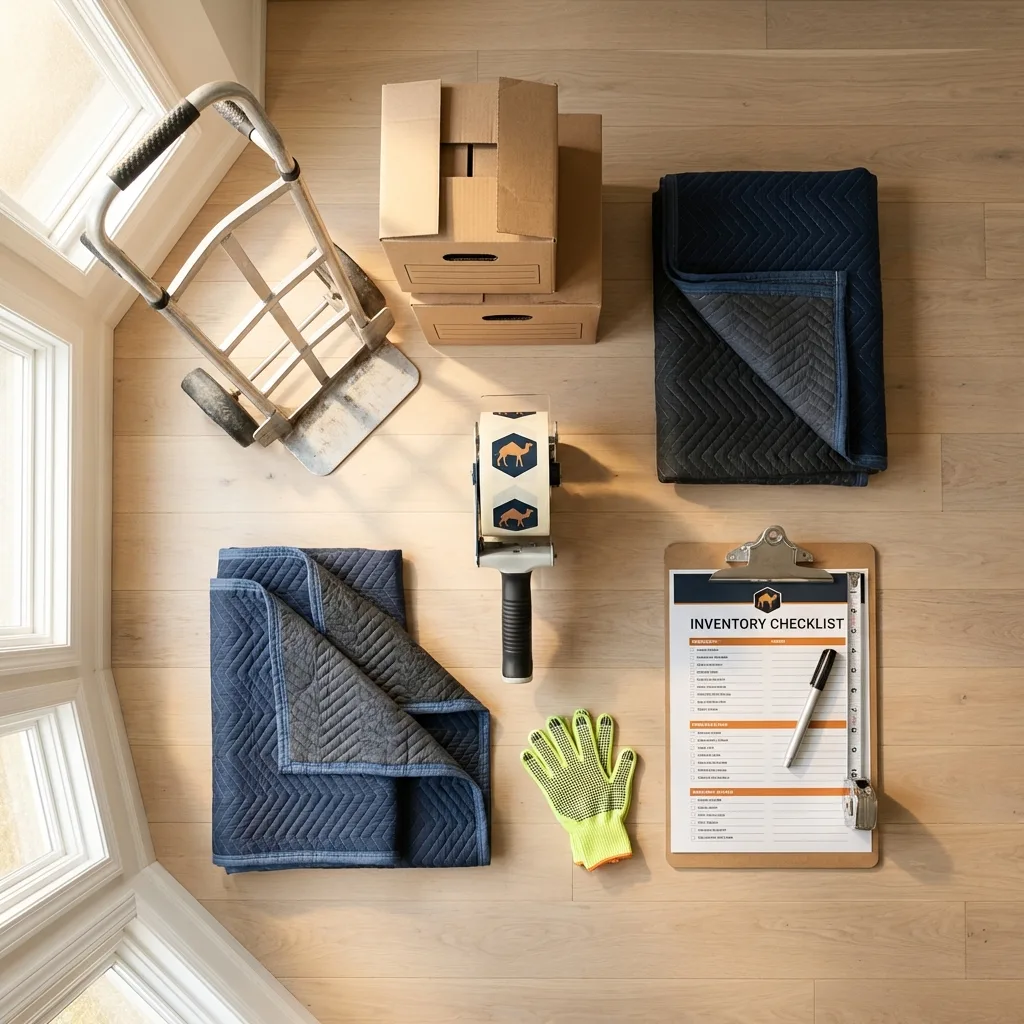 Professional moving supplies and packing materials layout for Osceola Mills residential relocations